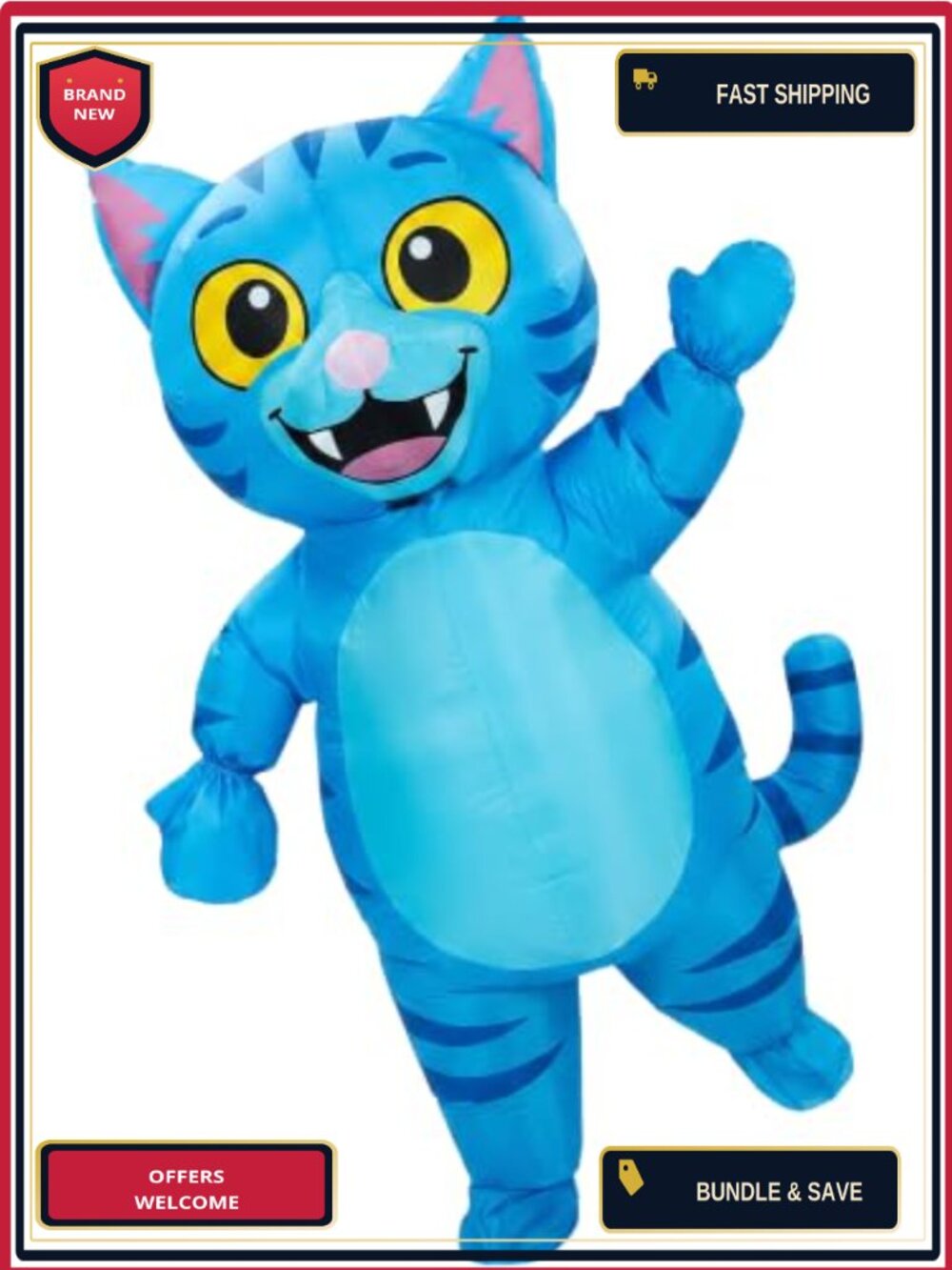 Inflatable Tiger Costume Adult Blow Up Halloween Polyester